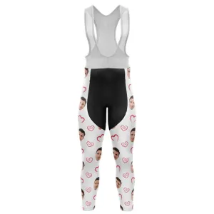 I heart you Custom Face Bib Pants (white)