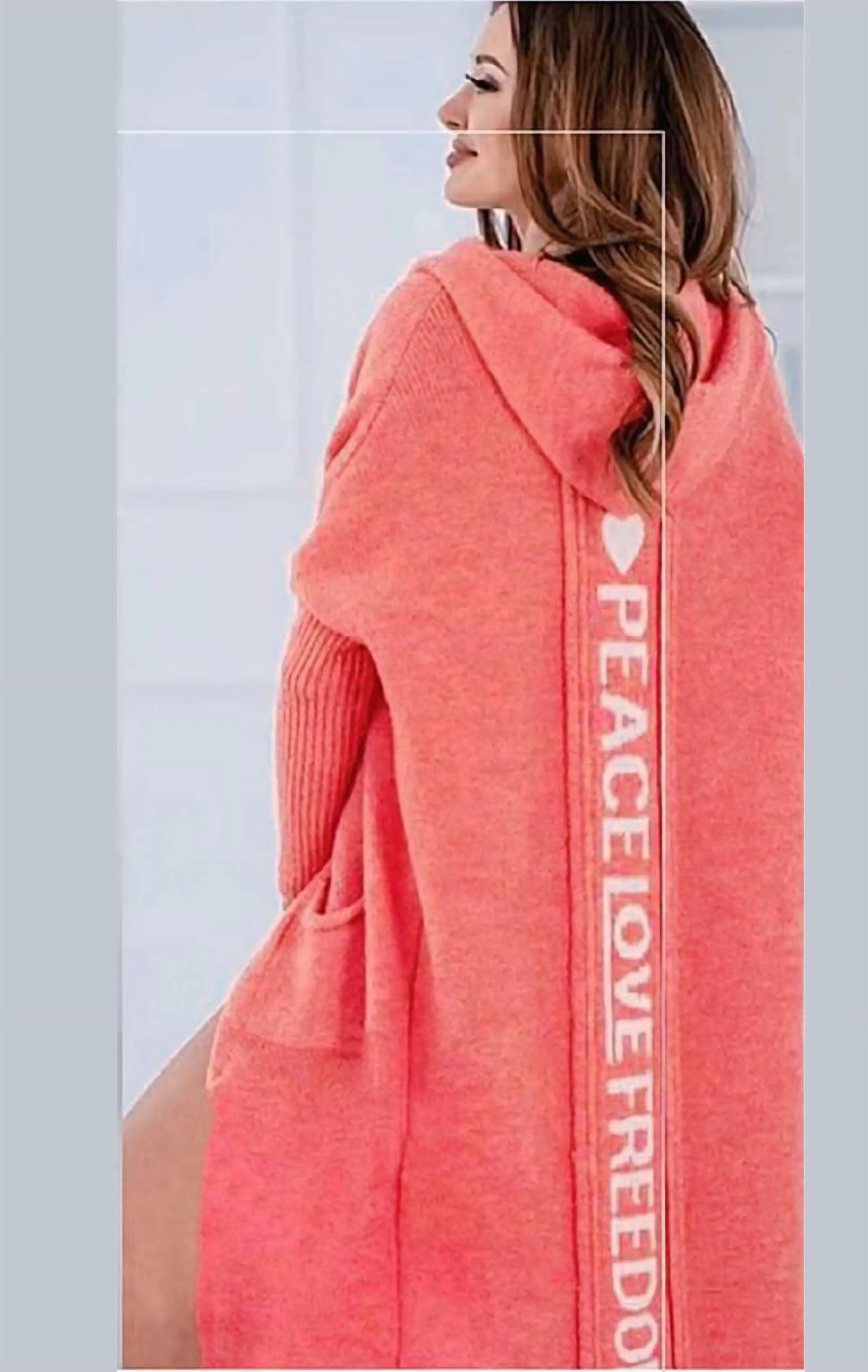 2 Pocket Peace Love Freedom Cardigan