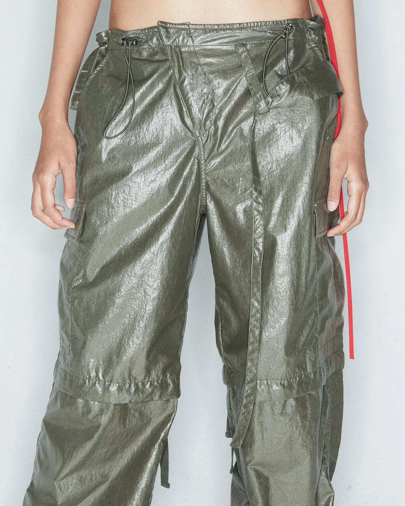 ADSB X OTTOLINGER ADJUSTABLE PARACHUTE PANTS apa776w(KHAKI)