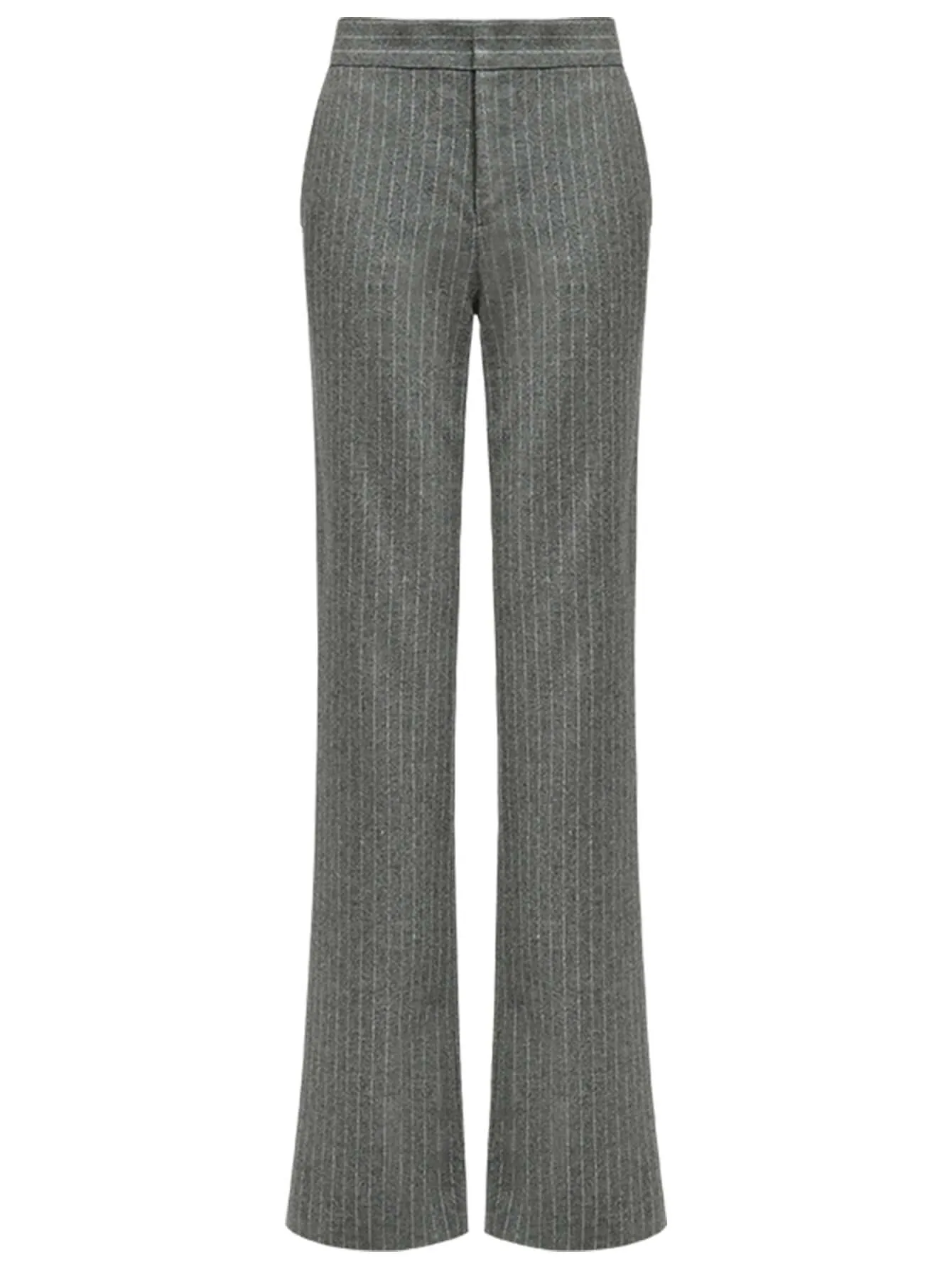 All-Around Warm Striped Grey Wool Pants