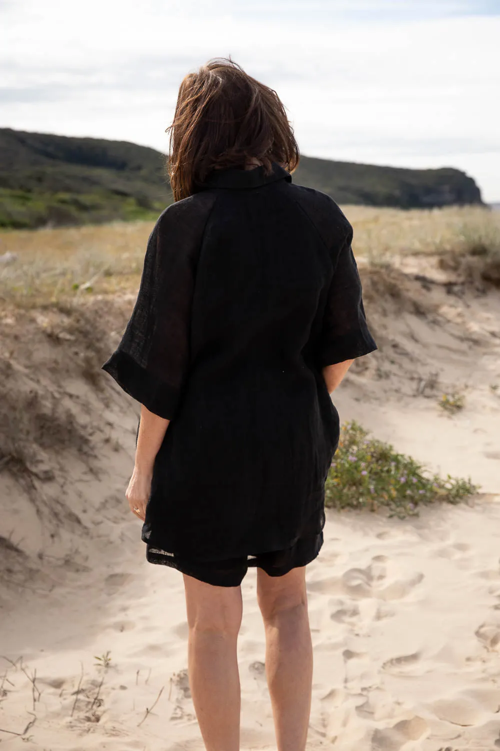 Arana Linen Shirt - Black