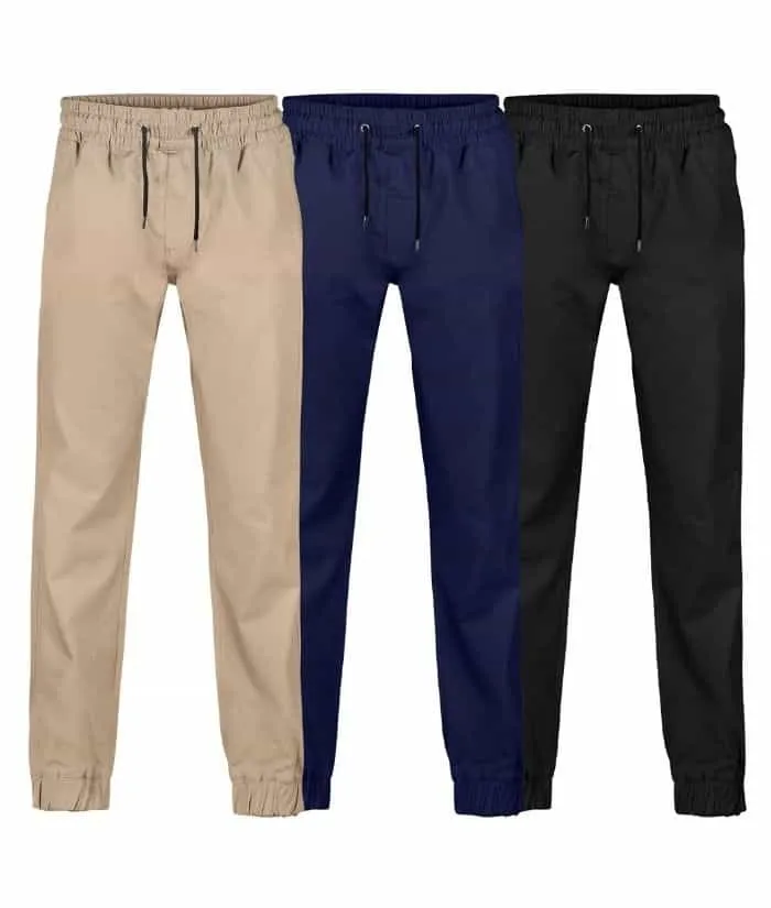 Bad 247 Slim Fit Cuffed Elastic Waist & Cuff Chino Work Pants