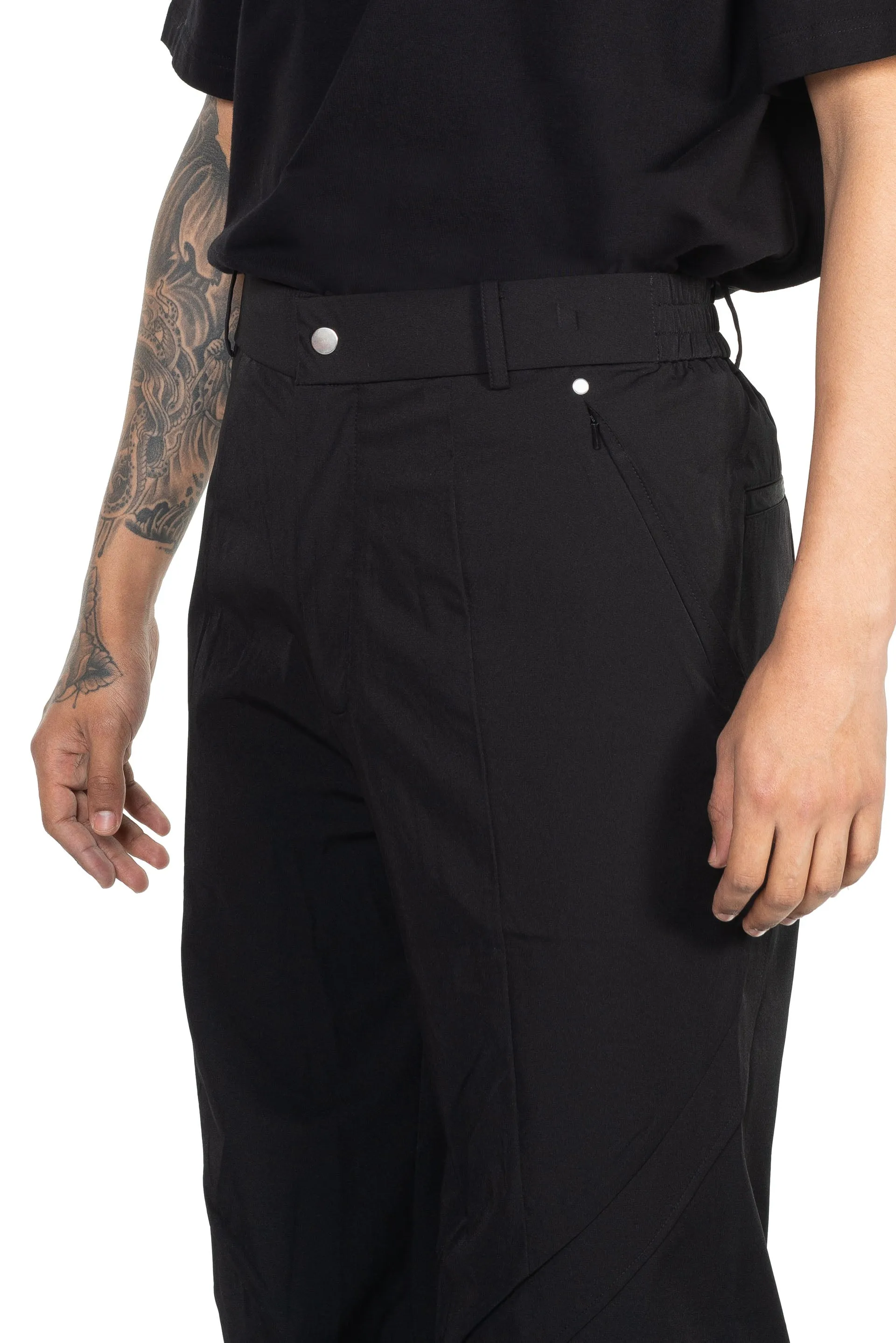 Black Structural Casual Trousers