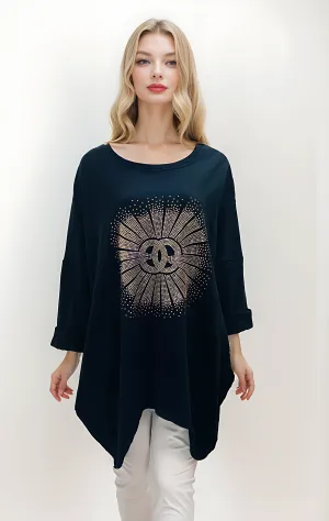 Burst Diamante Tunic Top