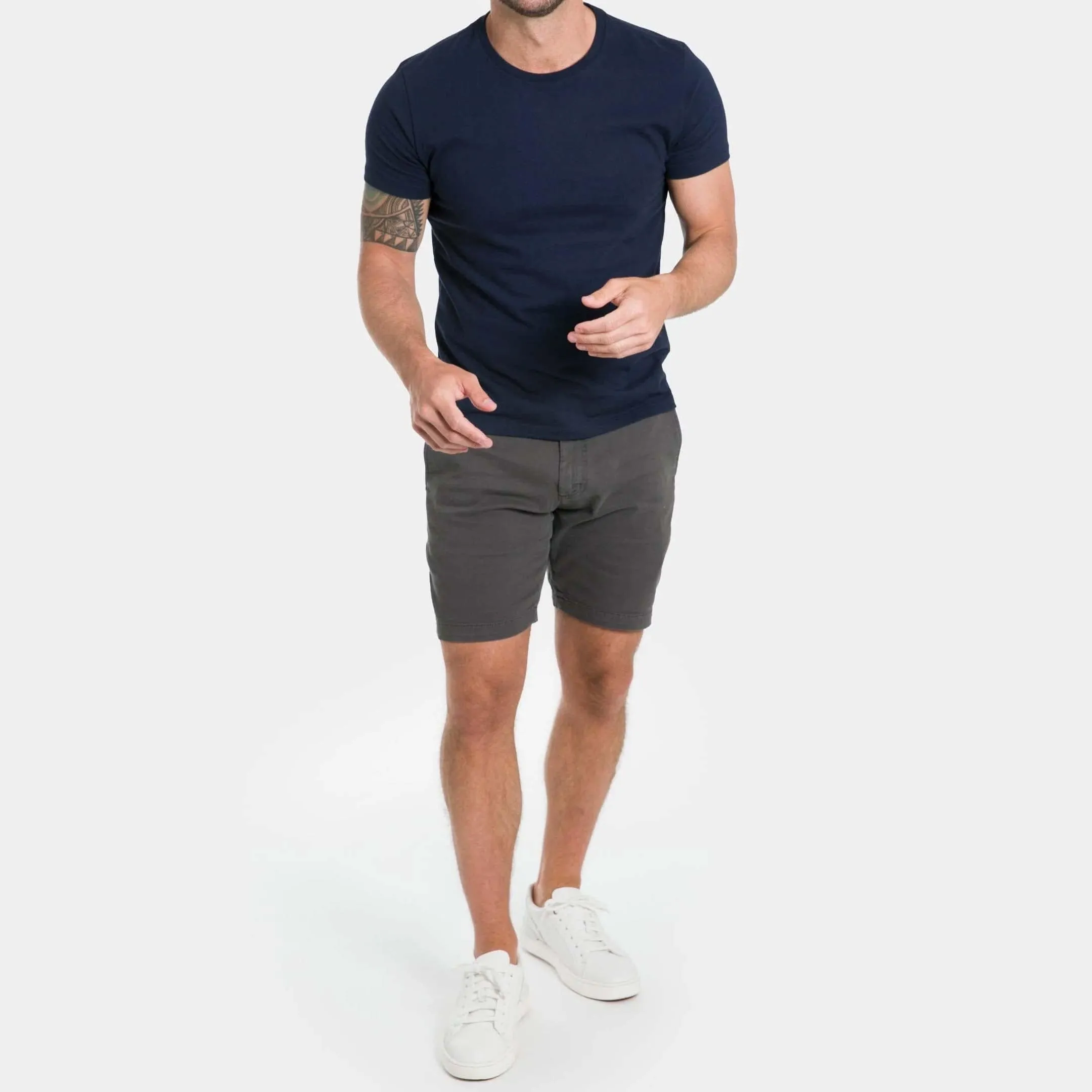 Charcoal Lightweight Stretch Chino Short