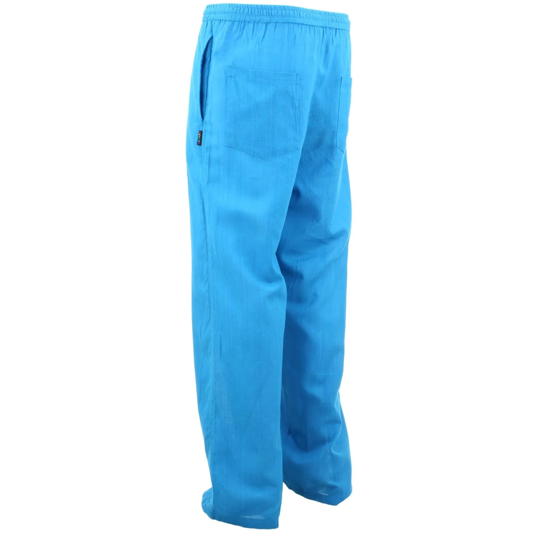 Classic Nepalese Lightweight Cotton Plain Trousers Pants - Turquoise