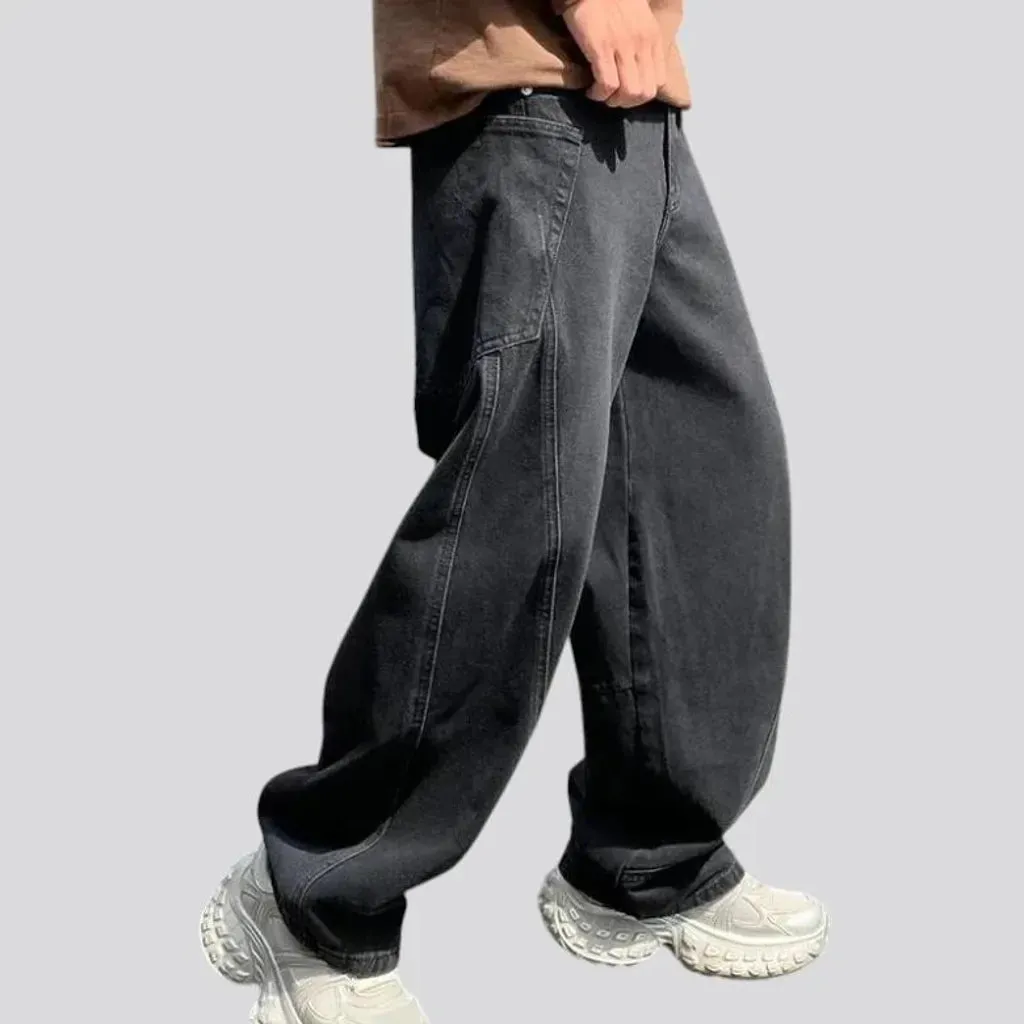 Comfortable baggy fit boho men's denim pants