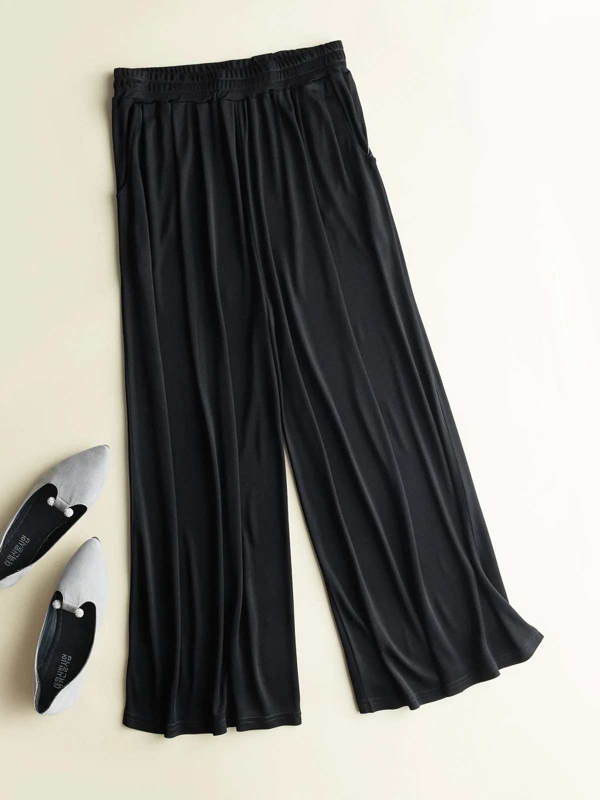 Comfortable Wide Leg Silk Knitted Pants