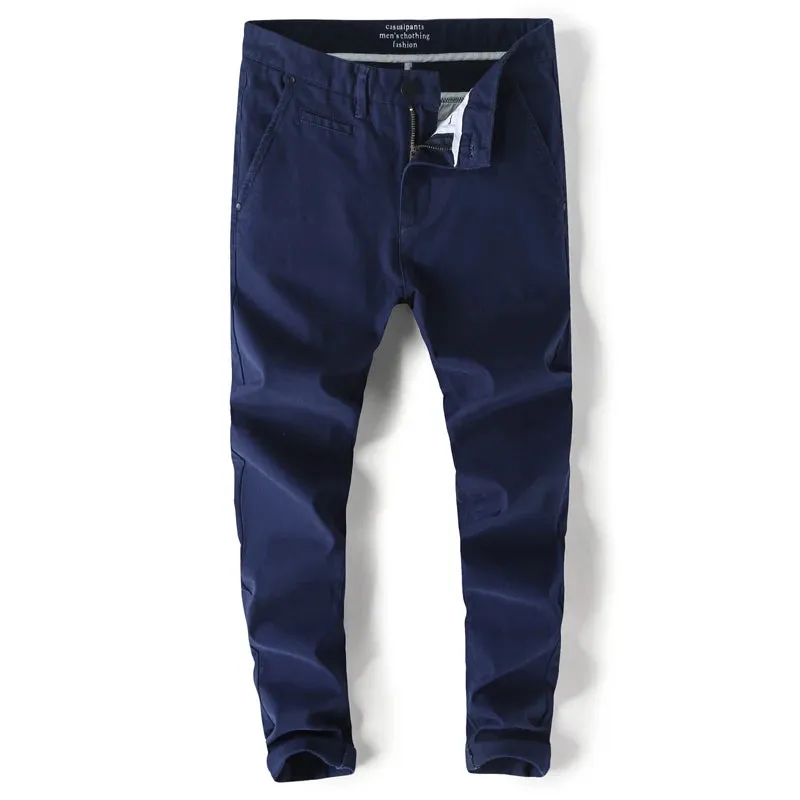 Cotton straight chino pants