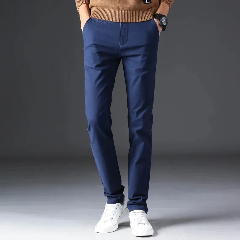 Cotton straight chino pants