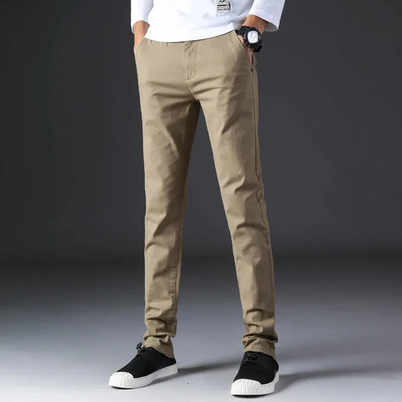 Cotton straight chino pants