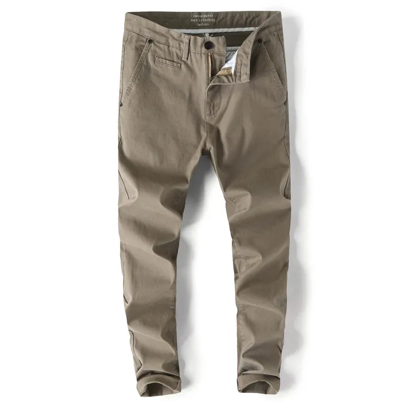 Cotton straight chino pants