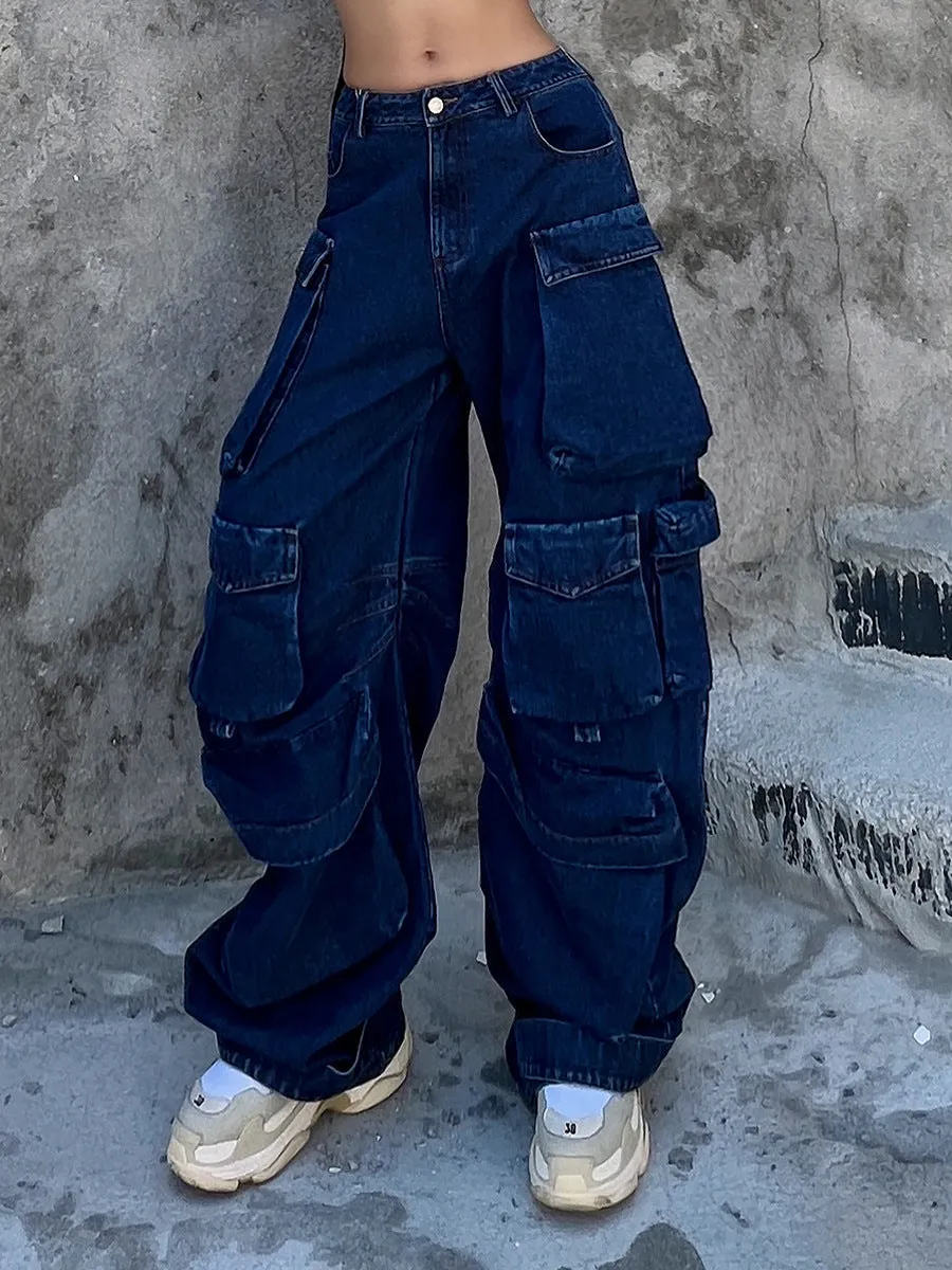 Denim Parachute Loose Pants