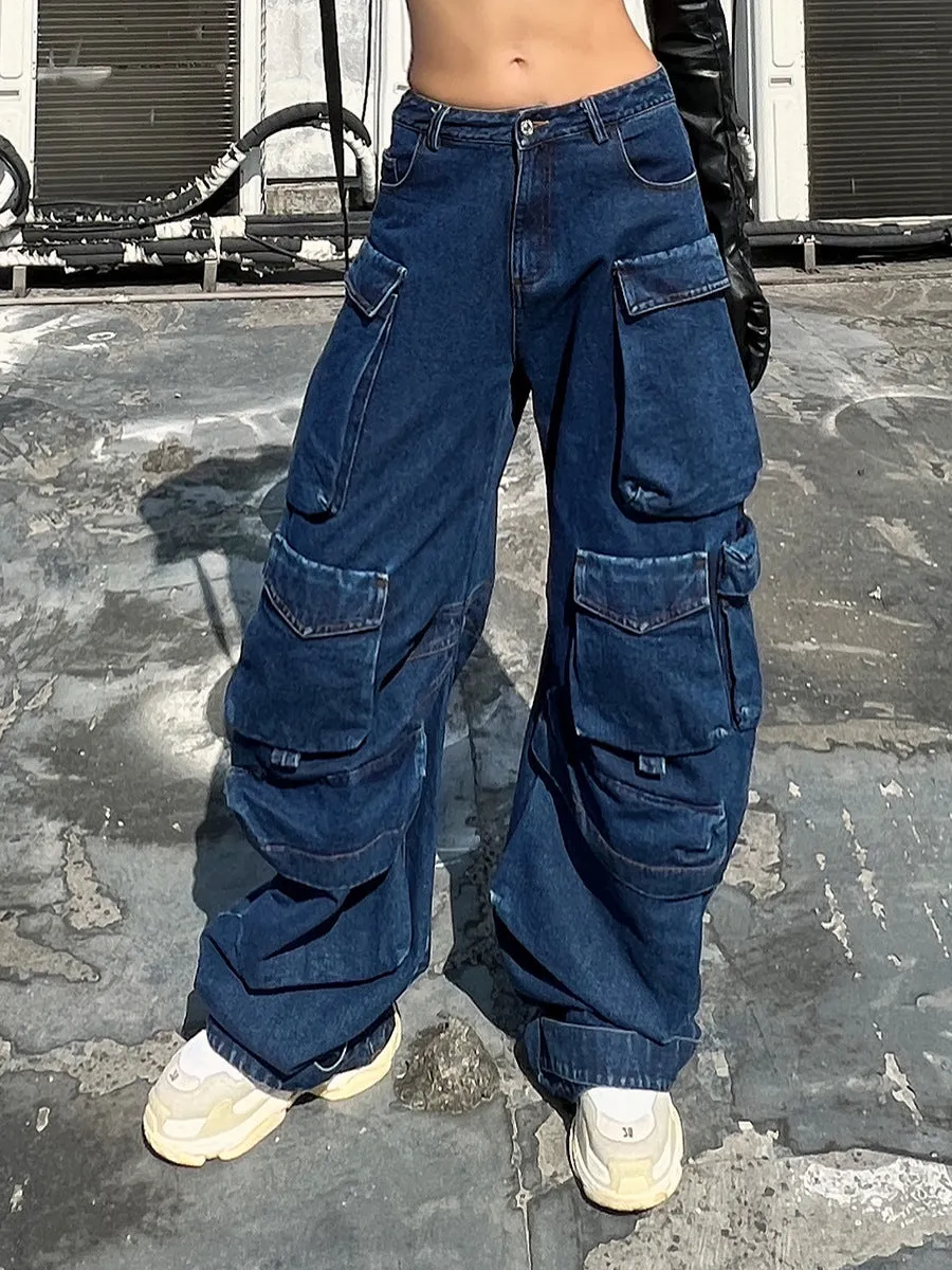 Denim Parachute Loose Pants