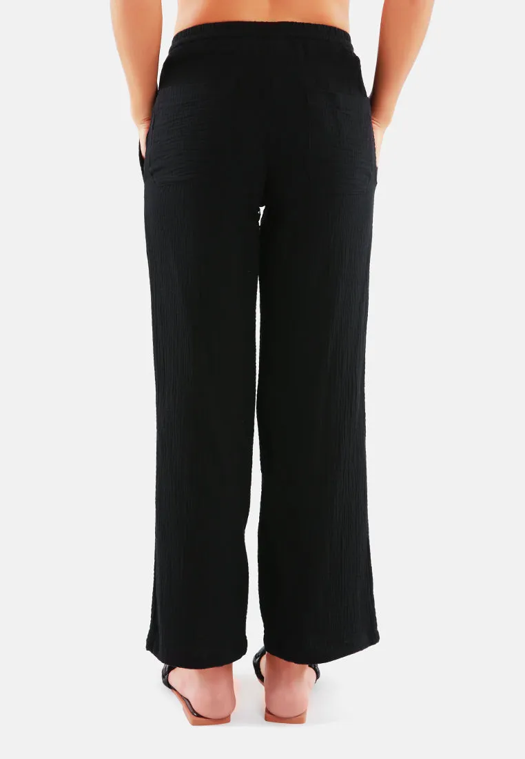 Drawstring Casual Lounge Wide Pants