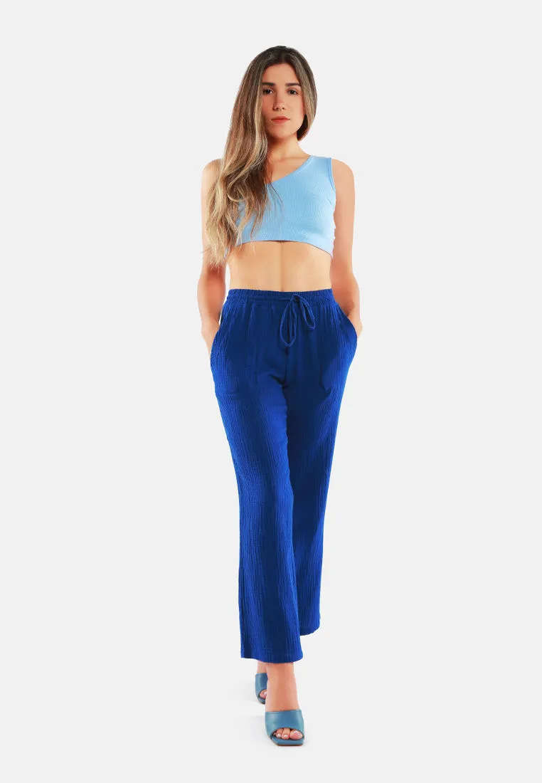 Drawstring Casual Lounge Wide Pants