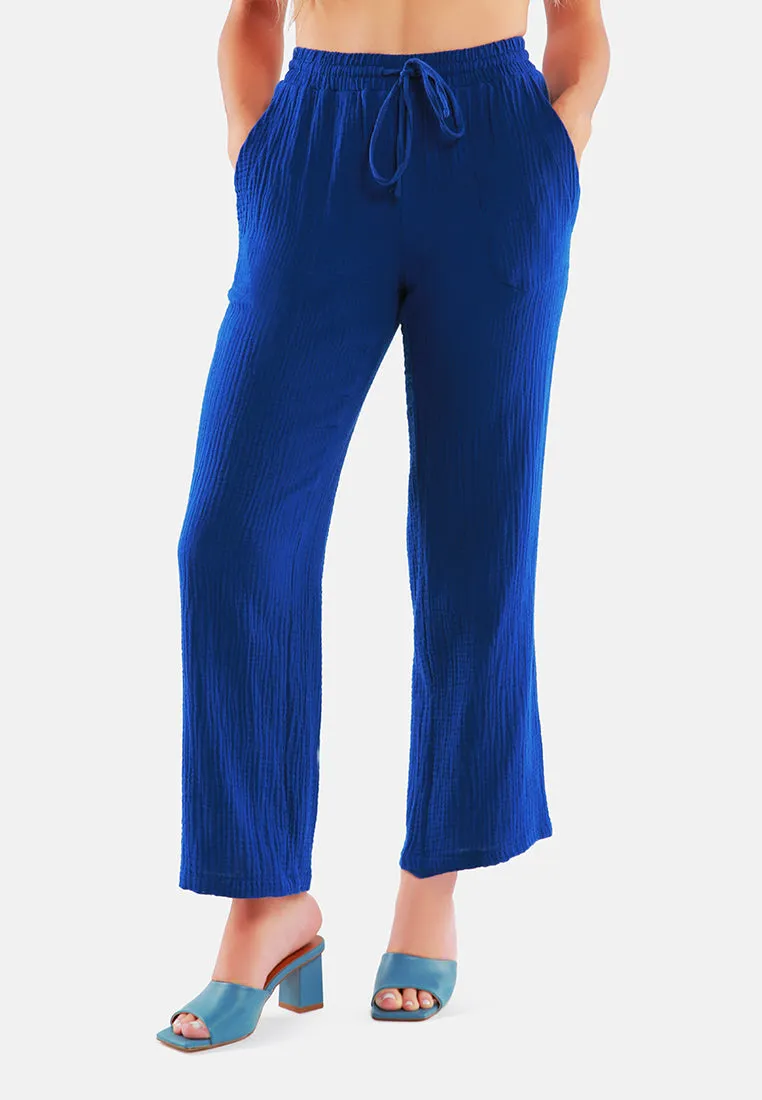 Drawstring Casual Lounge Wide Pants