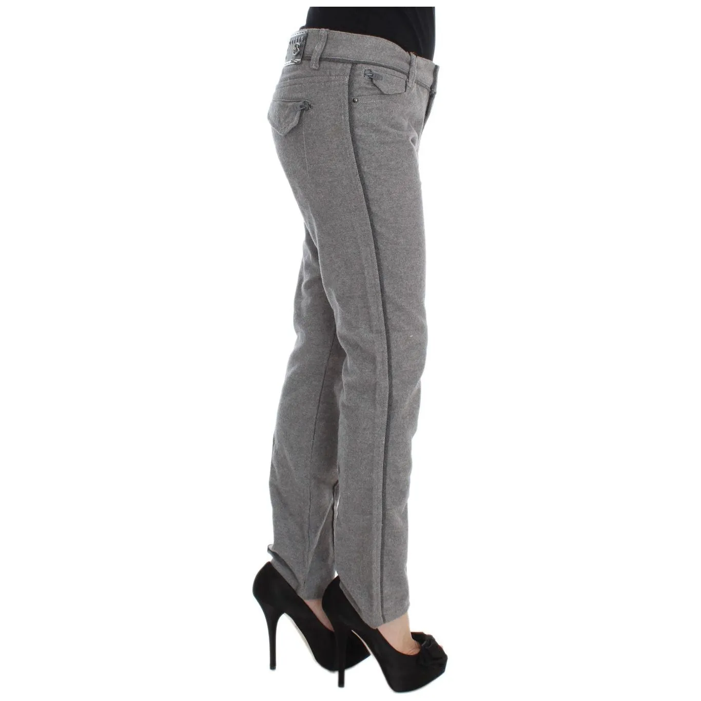 Ermanno Scervino Chic Gray Casual Cotton Pants