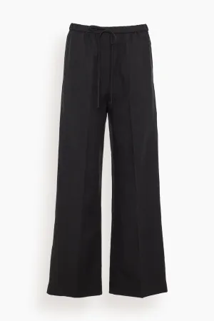 Fluid Drawstring Trousers in Black