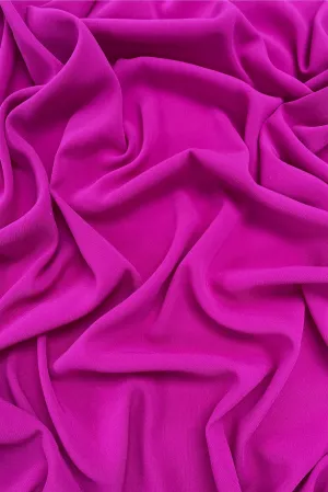 Fuchsia Triacetate Lightweight Matte Crepe