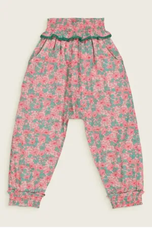 Girls Floral Print Harem Pants