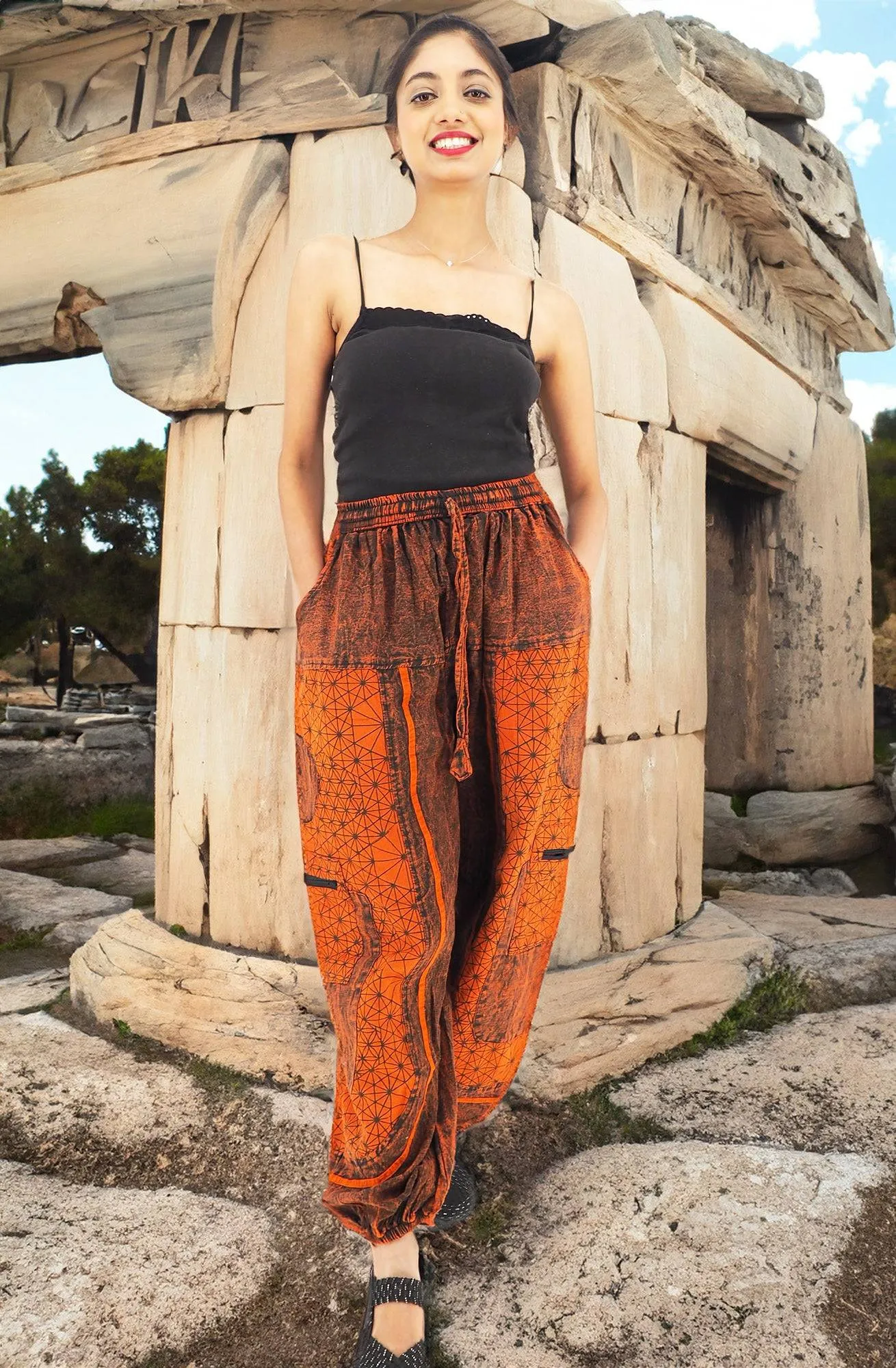 Handmade Casual Boho Cotton Hippie Yoga Pants Size S-M-L-XL