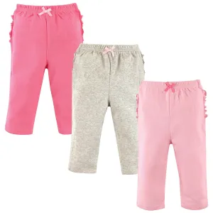 Hudson Baby Cotton Pants and Leggings, Pink Gray