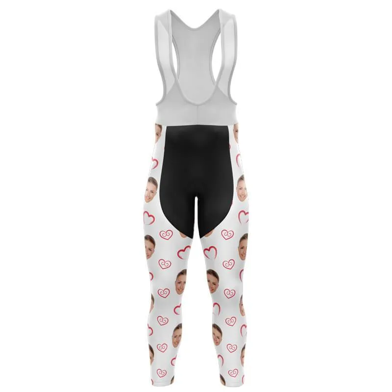 I heart you Custom Face Bib Pants (white)