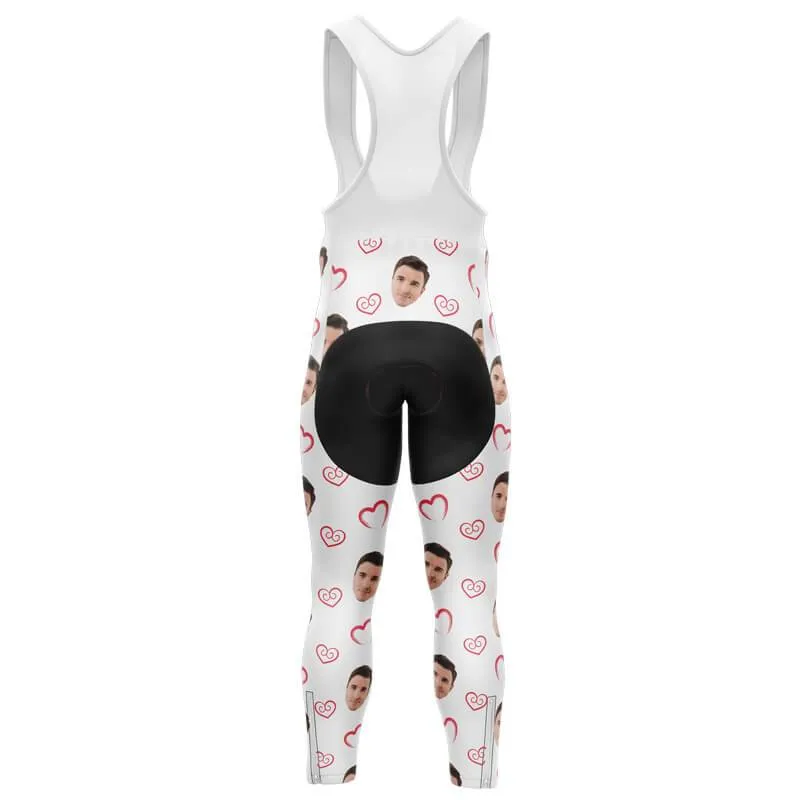 I heart you Custom Face Bib Pants (white)