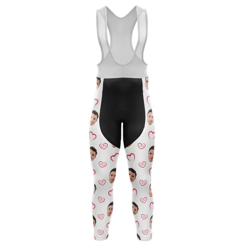 I heart you Custom Face Bib Pants (white)