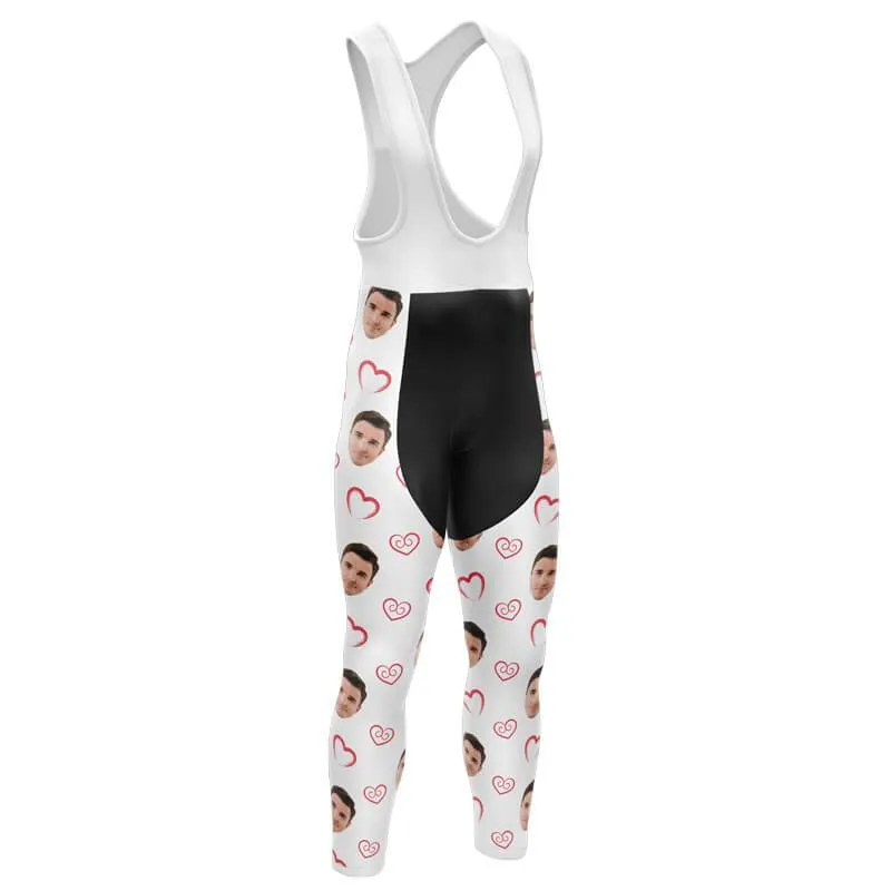 I heart you Custom Face Bib Pants (white)