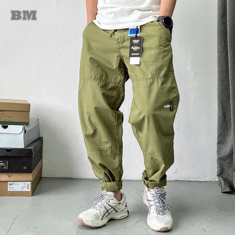 Japanese Streetwear Cargo Pants Men Clothing Casual Joggers Vintage Straight Trousers