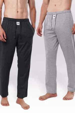 Jersey Pajamas - Heather Grey & Charcoal Grey Pack Of 2