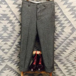 Large Size Retro Casual Herringbone Wool Pants