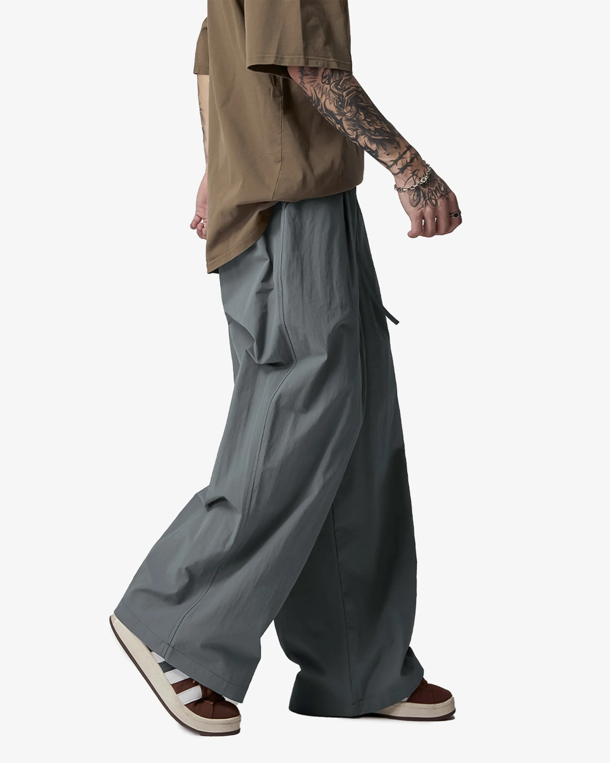 Lightweight Parachute Straight Fit Casual Wide Pants