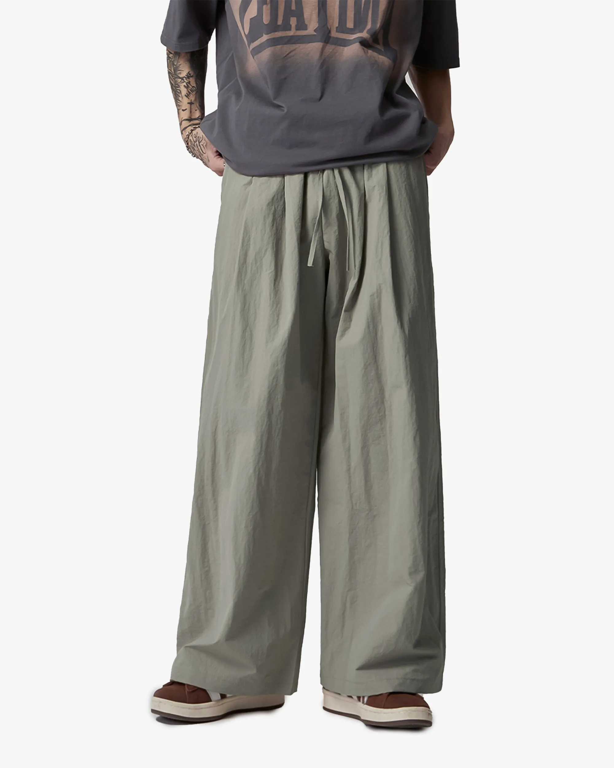 Lightweight Parachute Straight Fit Casual Wide Pants