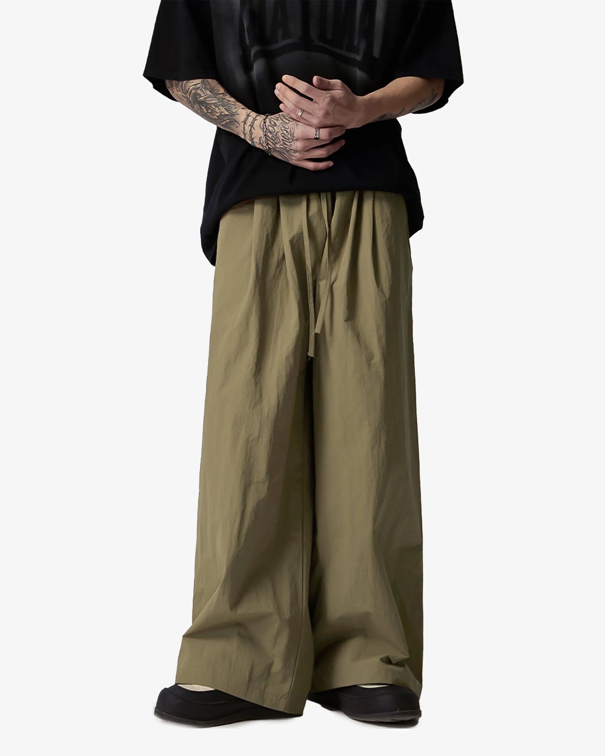 Lightweight Parachute Straight Fit Casual Wide Pants