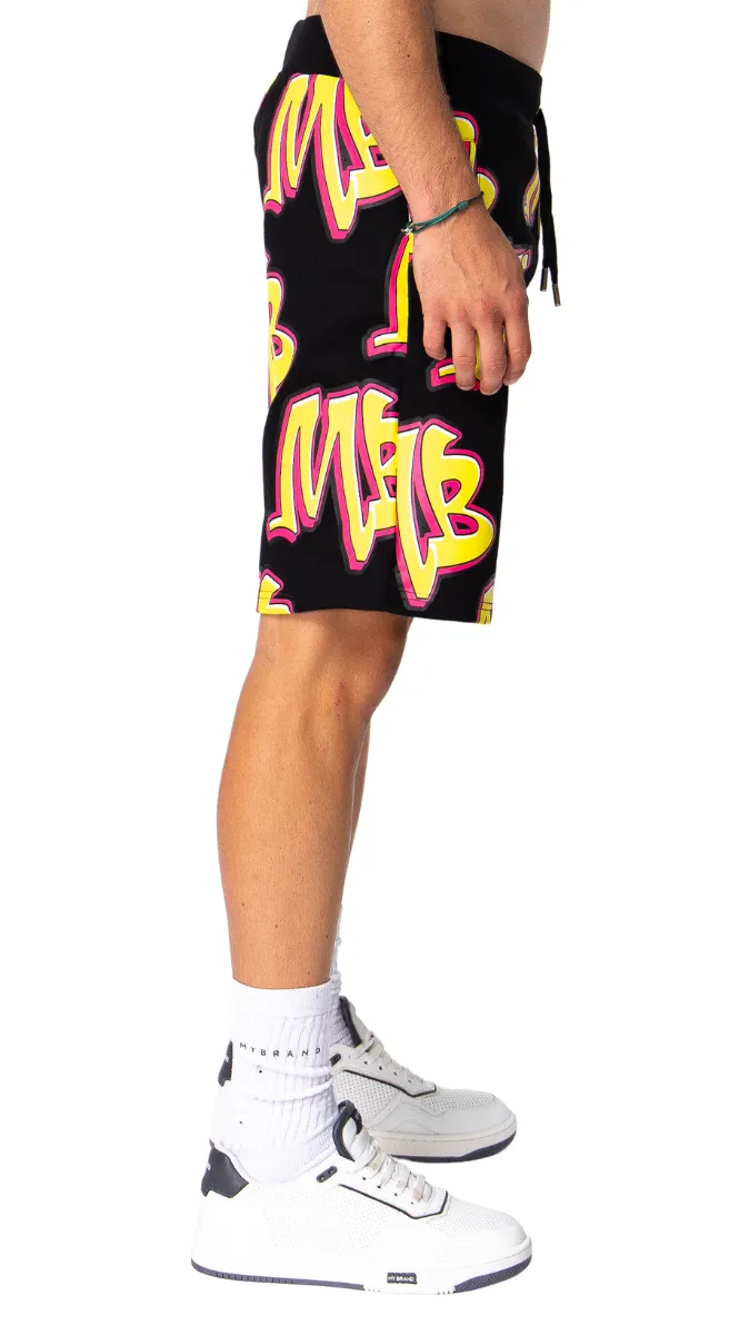 MB Graffiti Allover Short Black | BLACK