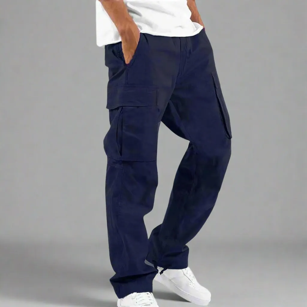 Men's Casual Multi Pocket Straight Leg Cargo Pants