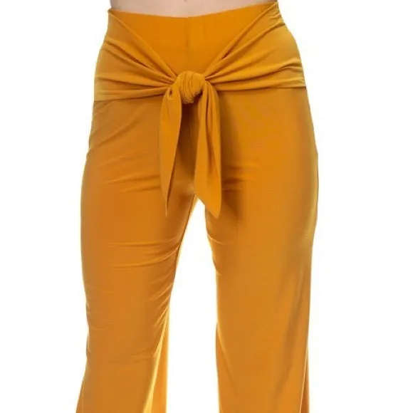 Mustard Front Wrap Pants