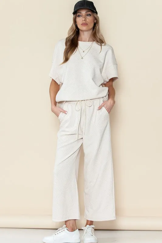 On Point Two Piece Textured Set White