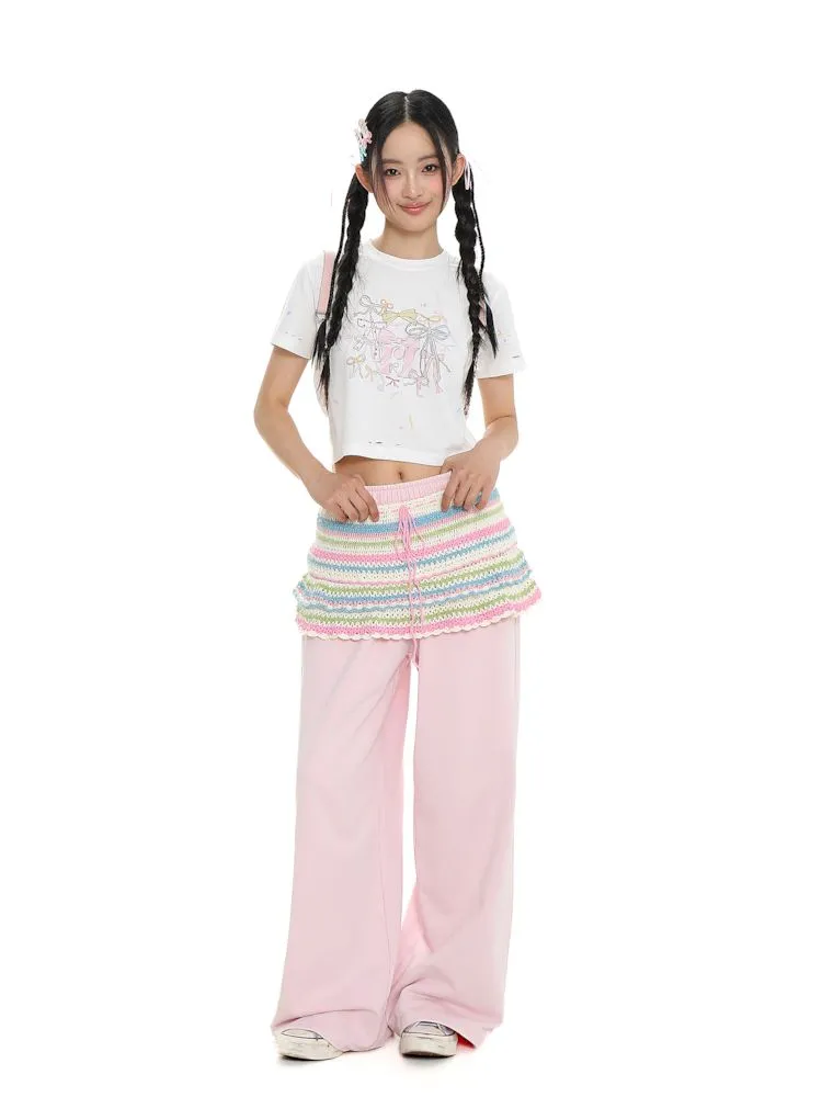 Pink Girls Comfortable Sweat Pants【s0000008640】