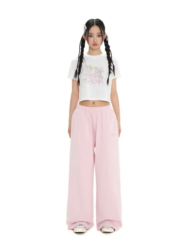 Pink Girls Comfortable Sweat Pants【s0000008640】