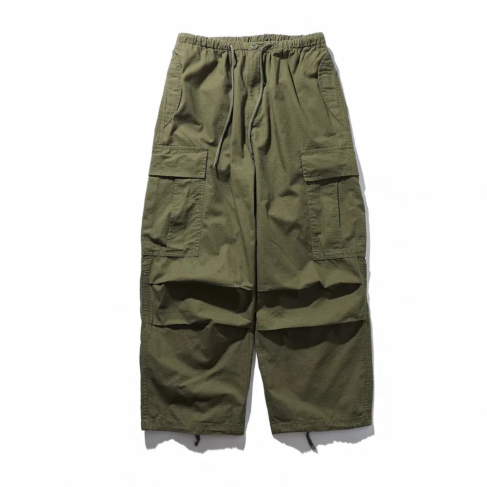 Pocket Cargo Joggers Pants - Pleated Safari Style - Solid Color