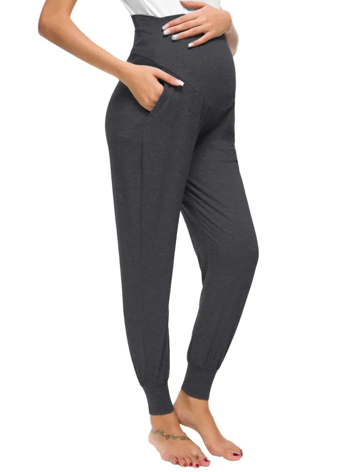 Pregnancy Stretch Lounge Pants with High Waist