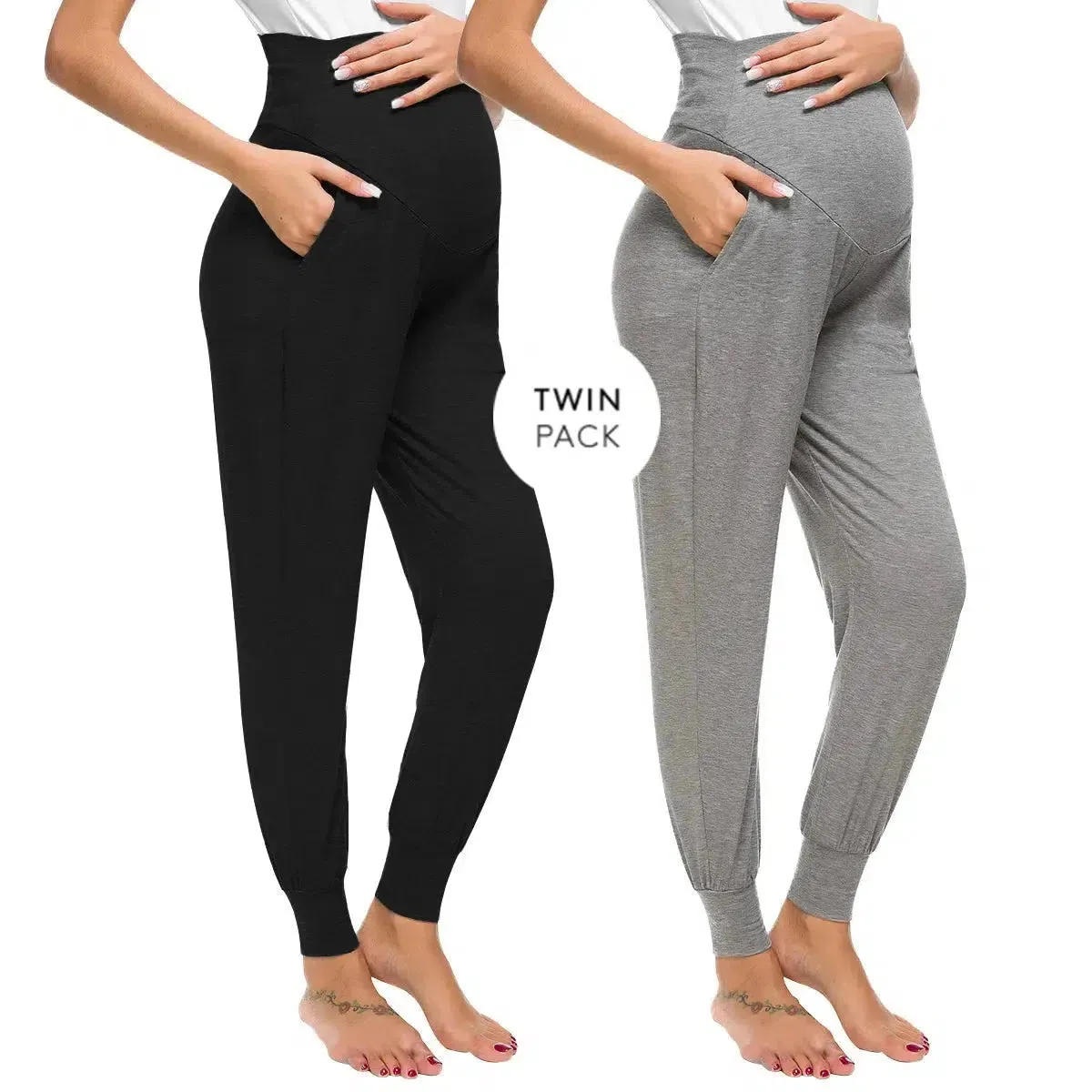 Pregnancy Stretch Lounge Pants with High Waist