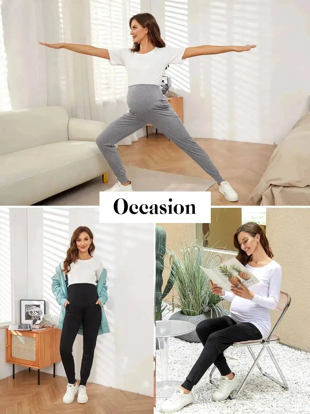 Pregnancy Stretch Lounge Pants with High Waist