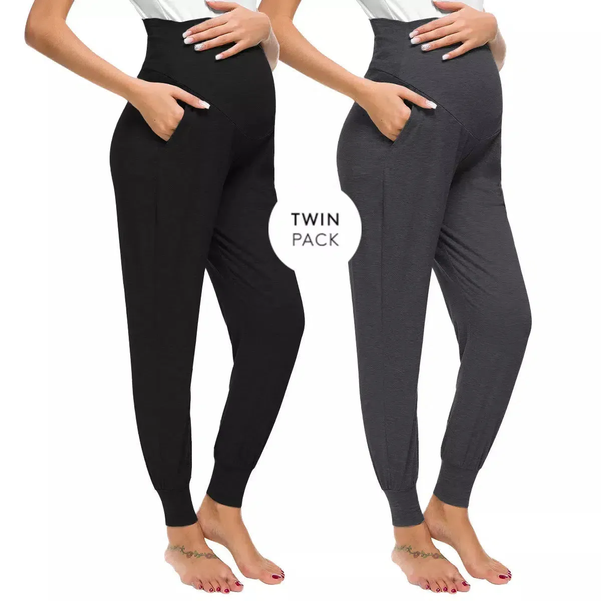 Pregnancy Stretch Lounge Pants with High Waist