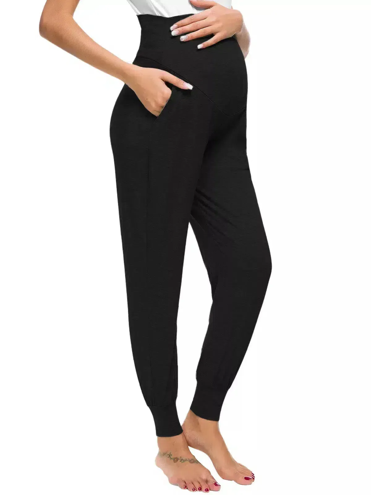 Pregnancy Stretch Lounge Pants with High Waist