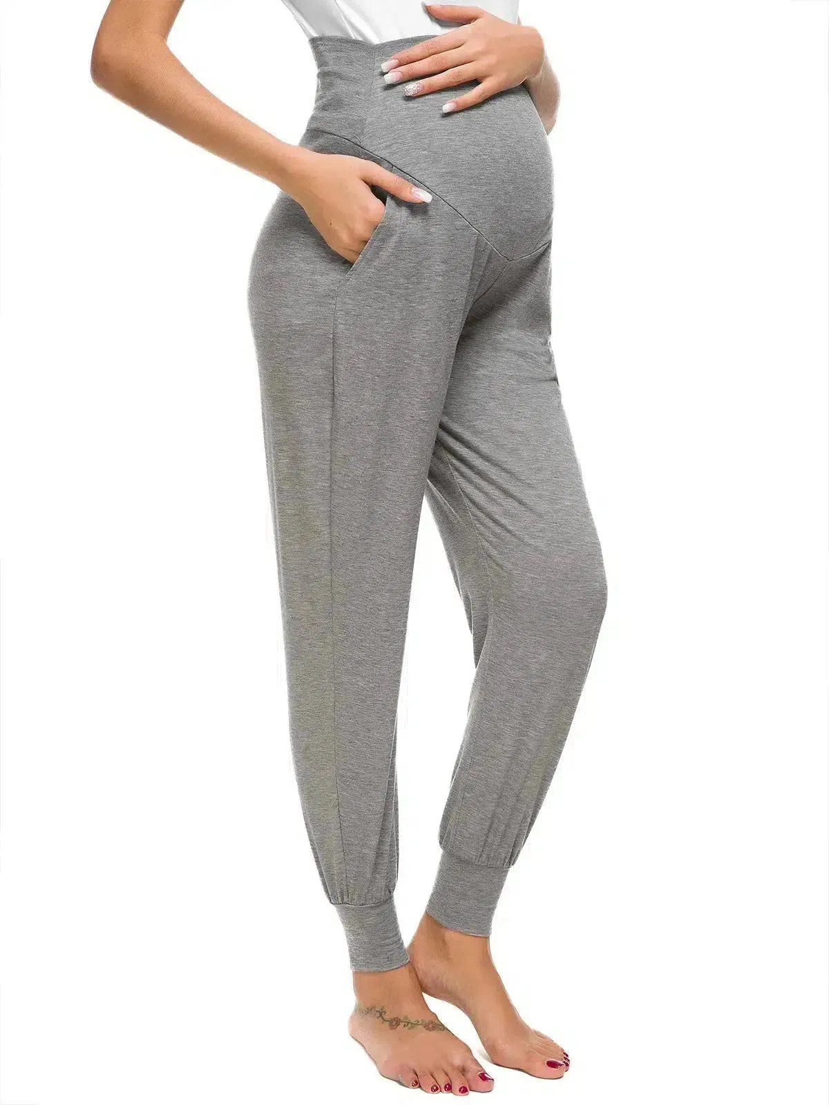 Pregnancy Stretch Lounge Pants with High Waist